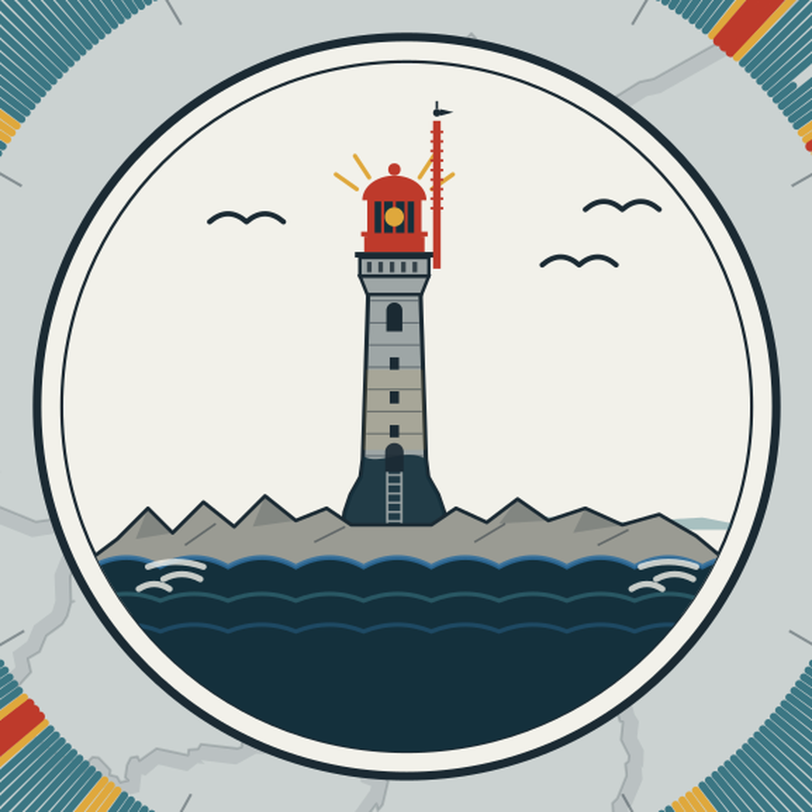 Médaillon de Saint-Malo : le phare du Grand Jardin.